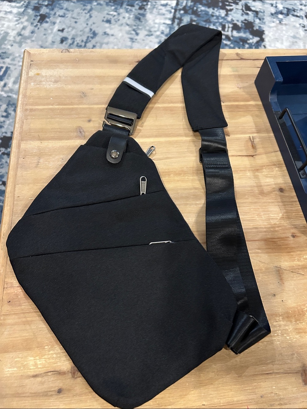 Black Men’s Sling Crossbody Bag - Sleek Everyday Carry